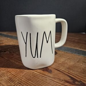 Rae Dunn YUM Ceramic Coffee Mug - Simple Modern Design